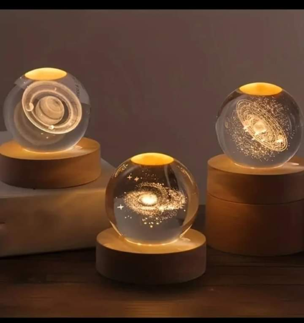 Lámpara esférica de cristal en 3D